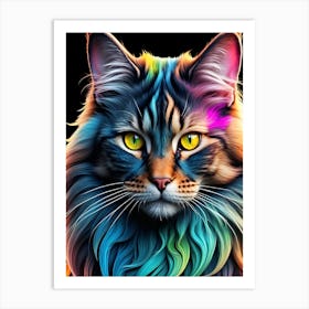 Colorful Cat 5 Art Print