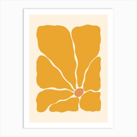 Abstract Flower 02 - Yellow Art Print