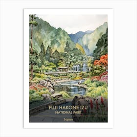 Fuji Hakone Izu National Park Japan Watercolour 4 Art Print