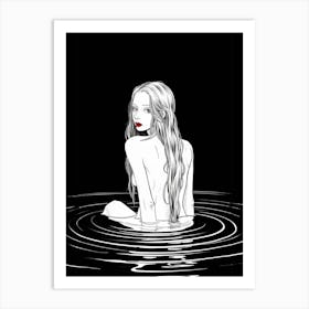 Girl In The Water Art Print