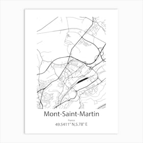 Mont Saint Martin,France Minimalist Map Art Print