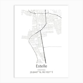 Estelle,United States Minimalist Map Art Print