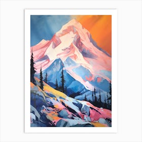 Mount Rainier Usa 4 Mountain Painting Art Print