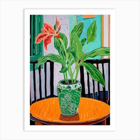 Flowers In A Vase Still Life Painting Gloriosa Lily 4 Art Print