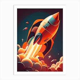 Rocket Comic Space Space Art Print