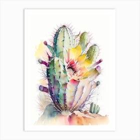 Ferocactus Cactus Storybook Watercolours 2 Art Print