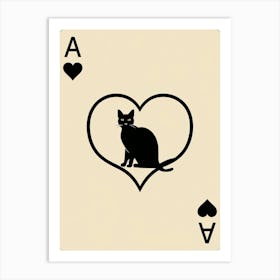 Cat In A Heart 1 Art Print