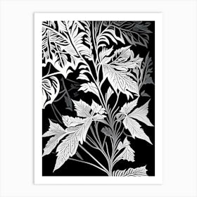 Lovage Leaf Linocut 2 Art Print