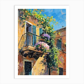 Balcony Painting In Salerno 1 Art Print