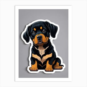 Default Sticker Cartoon Cute Rottweiler White Background Verme 0 F7384535 32a9 44ef Aa04 80bebf717bfd 1 Art Print