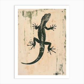 Minimalist Lizard Block Print 4 Art Print