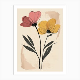 Salt Lake City Flower Market Boho Minimalist Style Art Print