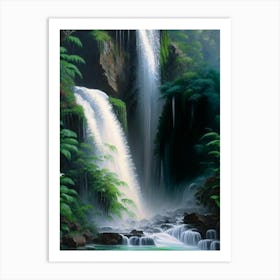 Cunca Wulang Waterfall, Indonesia Peaceful Oil Art  (1) Art Print