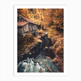 Cedar Creek Grist Mill - Autumn Leaves Art Print