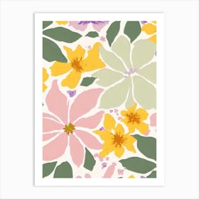Lilac Pastel Floral 3 Flower Art Print