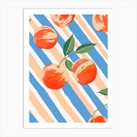 Peaches Fruit Summer Illustration 5 Art Print