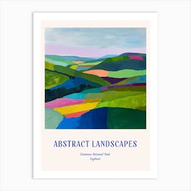Colourful Abstract Dartmoor National Park England 3 Poster Blue Art Print