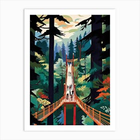 Capilano Suspension Bridge Park, Canada, Colourful 3 Art Print