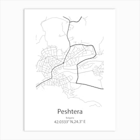 Peshtera,Bulgaria Minimalist Map Art Print