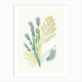 Fennel Seed Spices And Herbs Minimal Line Drawing 3 Art Print