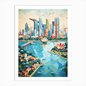 Singapore, Geometric Illustration 2 Art Print