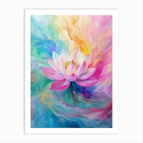 lotus flower swirling colors of light 9 Art Print