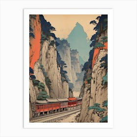 Kurobe Gorge, Japan Vintage Travel Art 3 Art Print