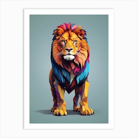 Colorful Lion Art Print