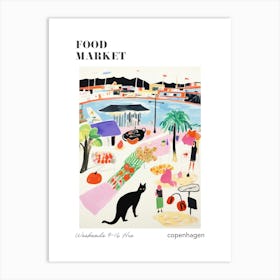 The Food Market In Copenhagen 6 Illustration Poster Art Print