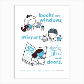 Books are Windows Children's Room Library Reader Art Print