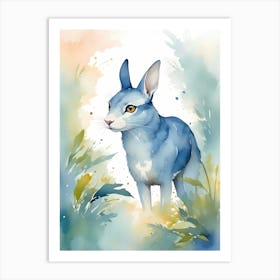 Blue Hare Art Print