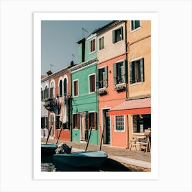 Colors And Canals In Burano In Italy Art Print