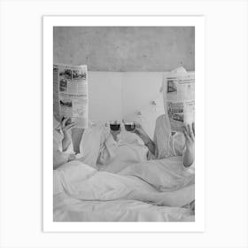 Women Drinking Wine In Bed Art Print