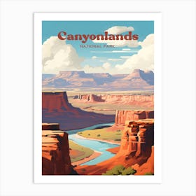 Canyonlands National Park Utah Hiking Modern Travel Illustration Art Print