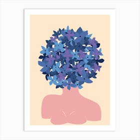 Flowers On The Head 1 Art Print