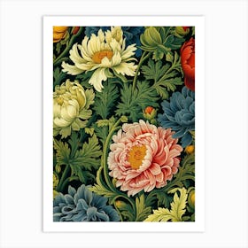 Russian Floral Wallpaper Art Print