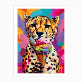 Cheetah Ice Cream Art Print