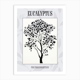 Eucalyptus Tree Simple Geometric Nature Stencil 11 Poster Art Print