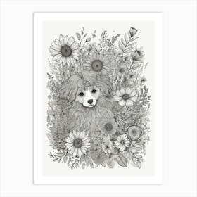 Poodle In The Garden Art Print