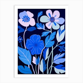 Blue Flower Illustration Hellebore 4 Art Print