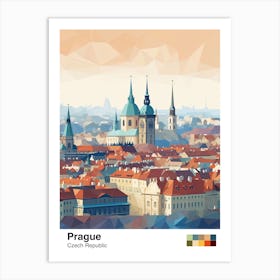 Prague, Czech Republic, Geometric Illustration 4 Poster Art Print