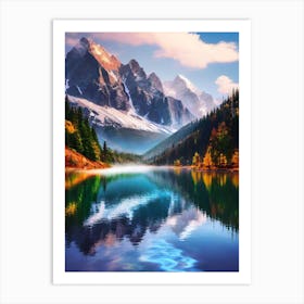 Autumn Mountain Lake 4 Art Print