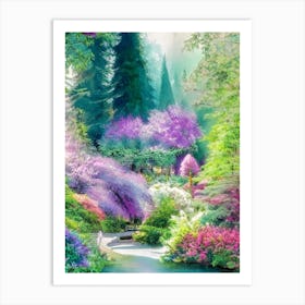 Butchart Gardens, 2, Canada Pastel Watercolour Art Print