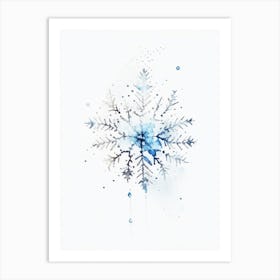 Individual, Snowflakes, Minimalist Watercolour 5 Art Print