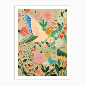 Maximalist Bird Painting Hummingbird 1 Art Print