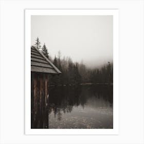 Old Cabin On Lake Art Print