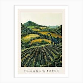 Dinosaur In A Field Of Crops Painting 2 Poster Art Print