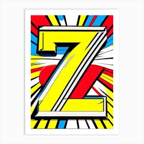 Z, Letter, Alphabet Comic 1 Art Print