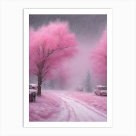 Pink Snowstorm 1 Art Print