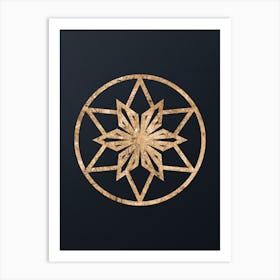 Abstract Geometric Gold Glyph on Dark Teal n.0055 Art Print